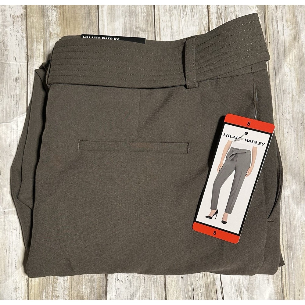 NWT Hilary Radley Women's Front Tie Casual Pants Size 8 Olive Green